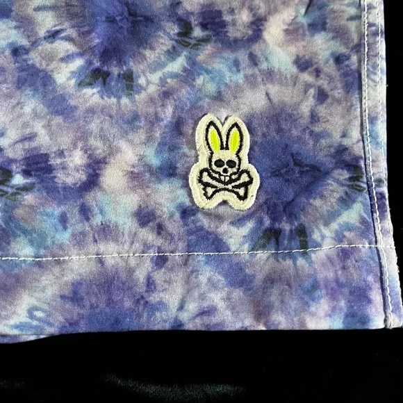 Psycho Bunny Men's Tie Dye Pattern Swim Trunks